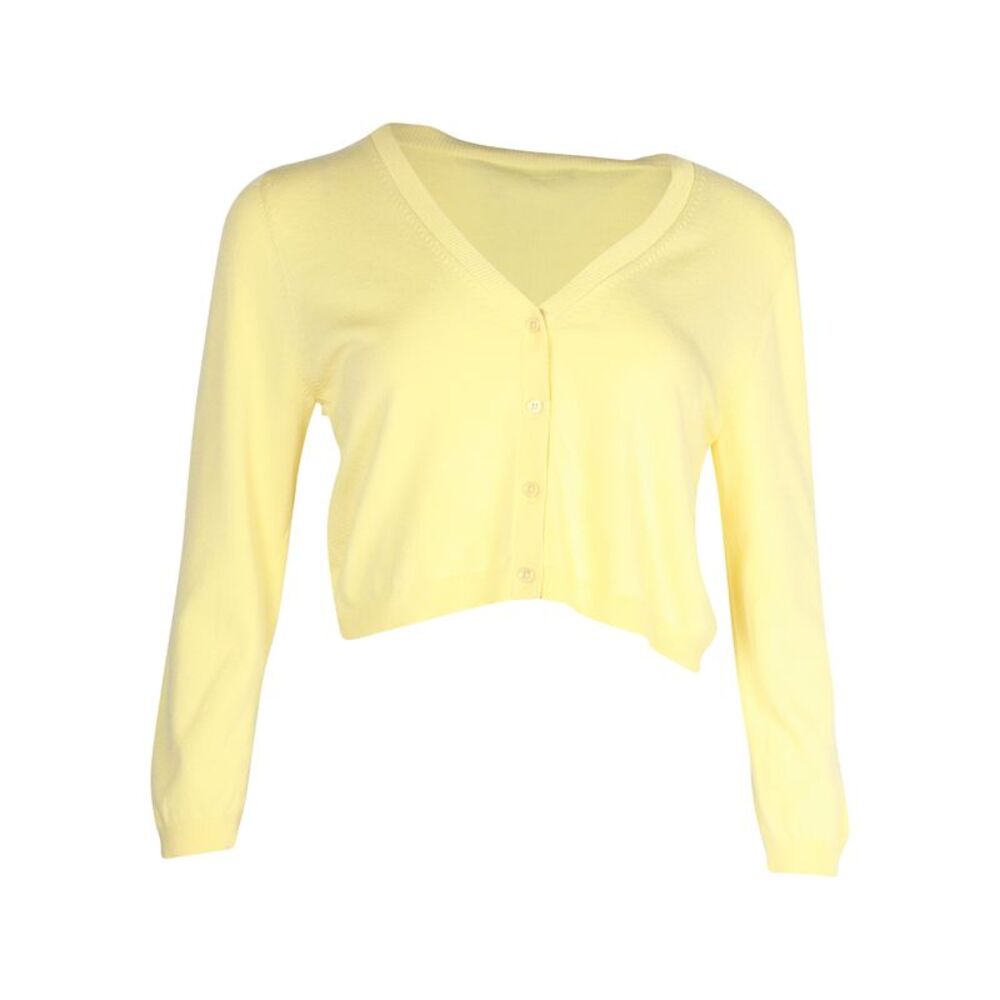 Max Mara Weekend Cropped Cardigan in Yellow Viscose